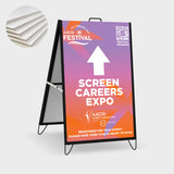 A Frame Display Stand with 2x Corflute Signs
