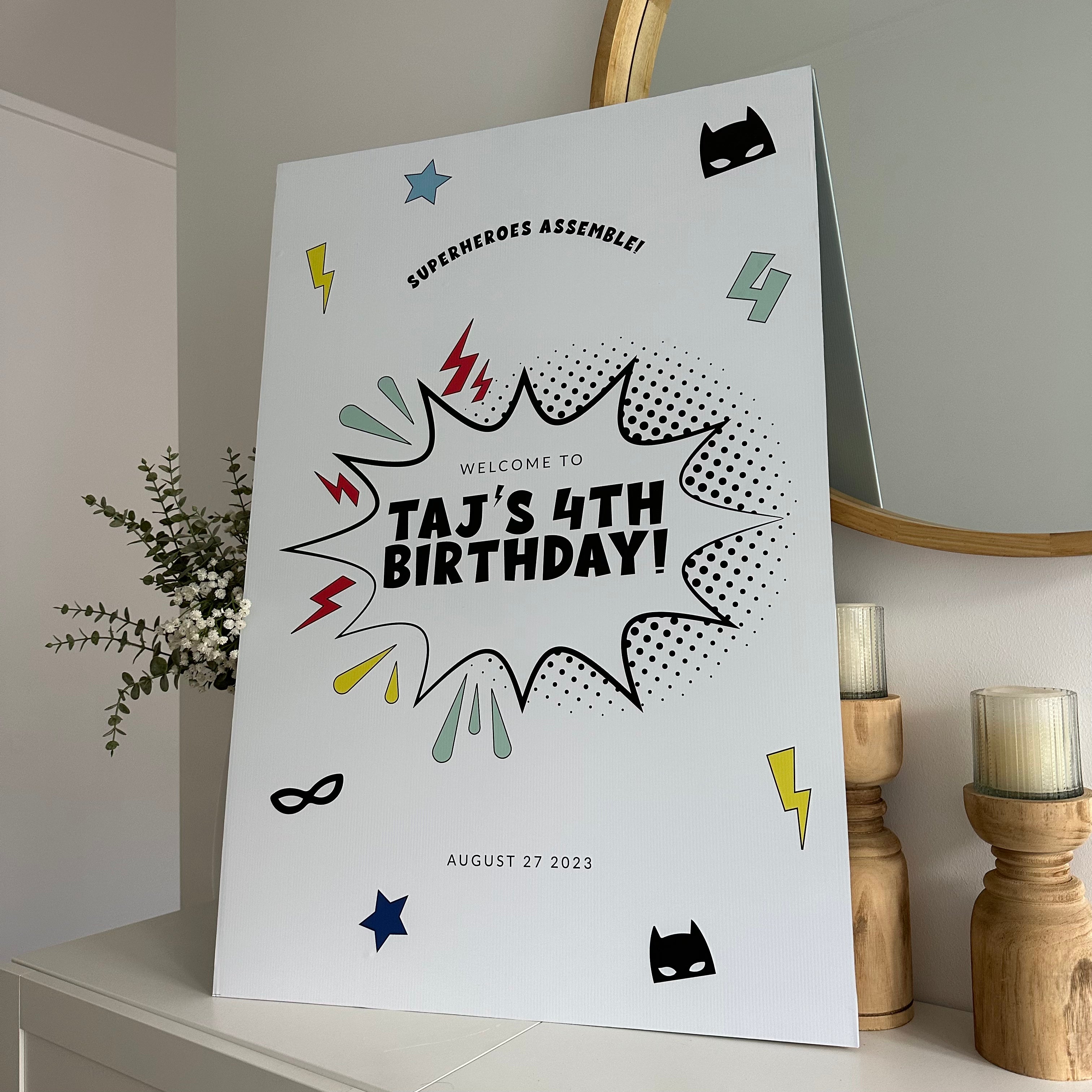 Birthday Party Corflute Signs