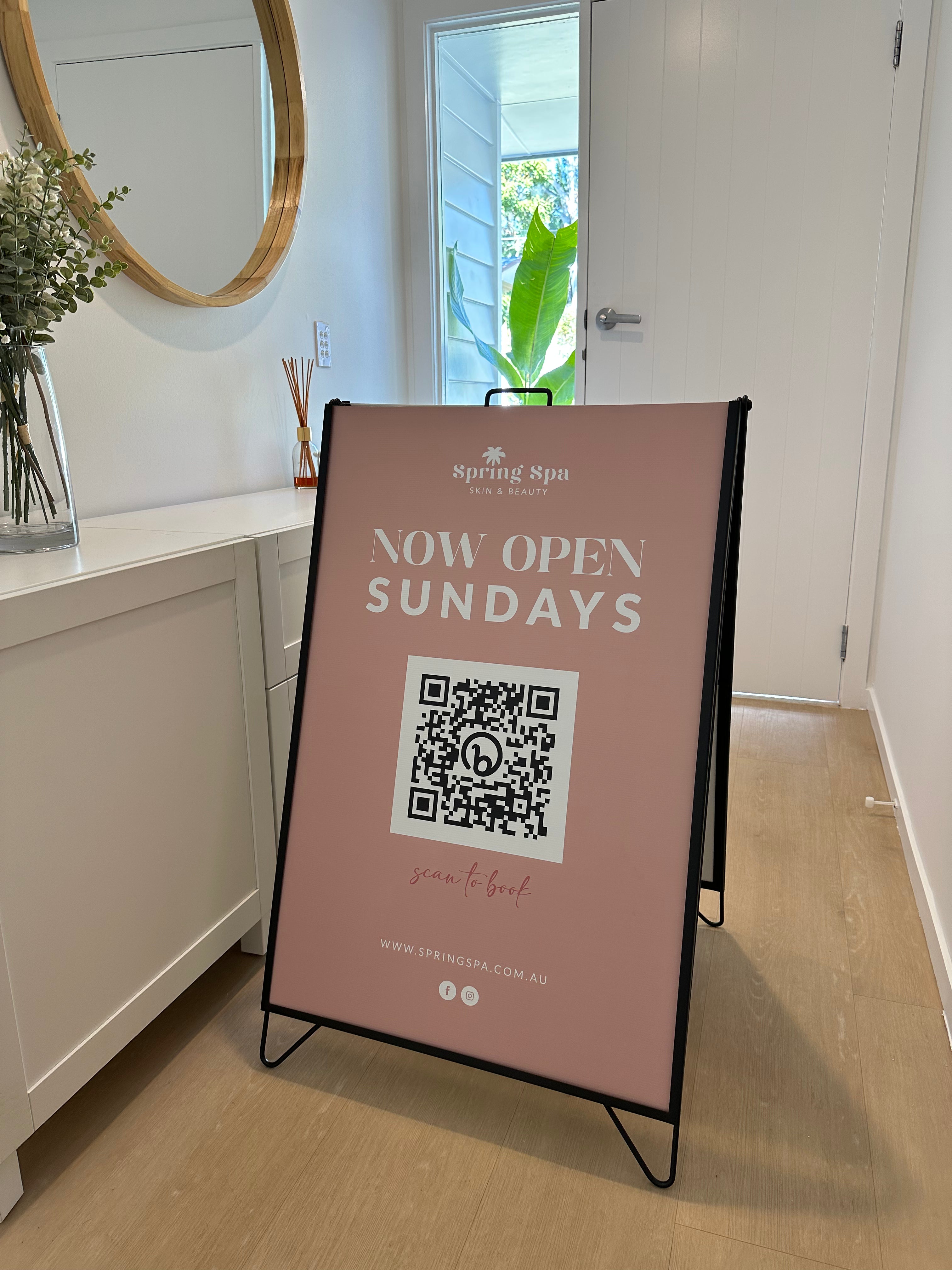 A Frame Display Stand with 2x Corflute Signs