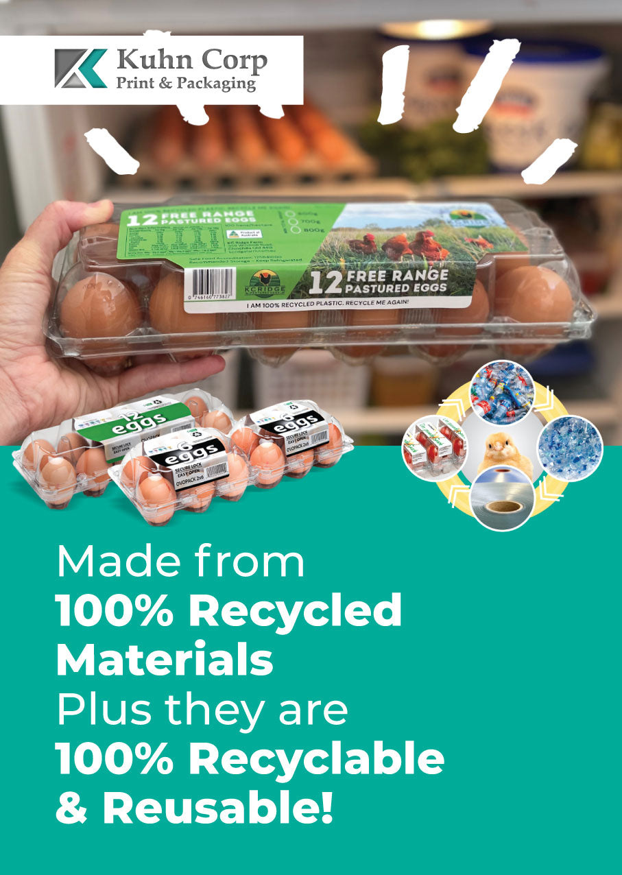 195x(Sets) 30 Cell Standard RPET Egg Cartons - Unlabelled