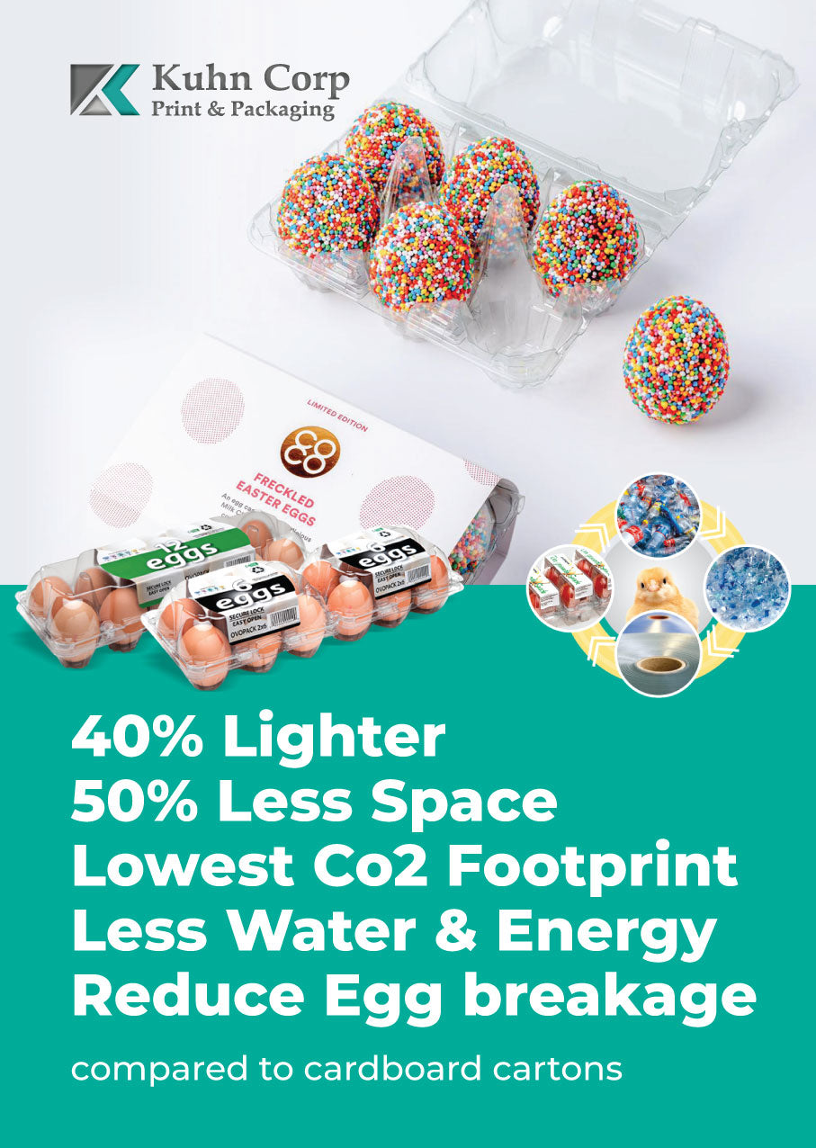 195x(Sets) 30 Cell Standard RPET Egg Cartons - Unlabelled