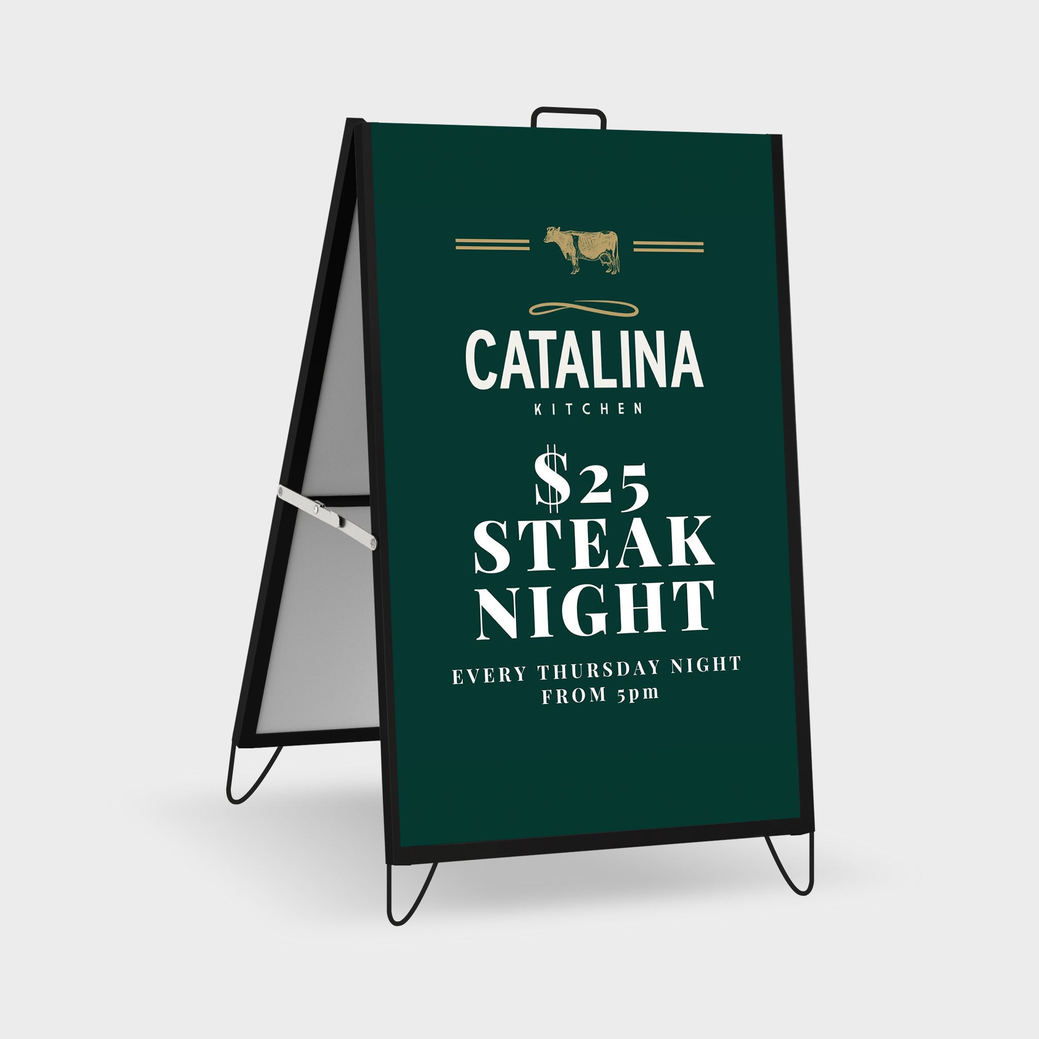 A Frame Display Stand with 2x Corflute Signs