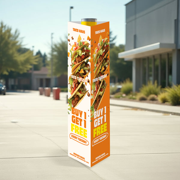 Custom Printed Triangle Bollard Cover Signs – Kuhn Corp Print & Packaging